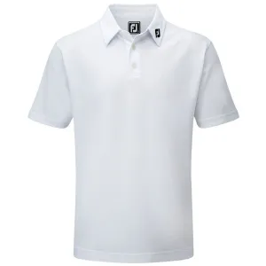 Footjoy Stretch Pique Solid Athletic Polo Shirt - White Command Attention