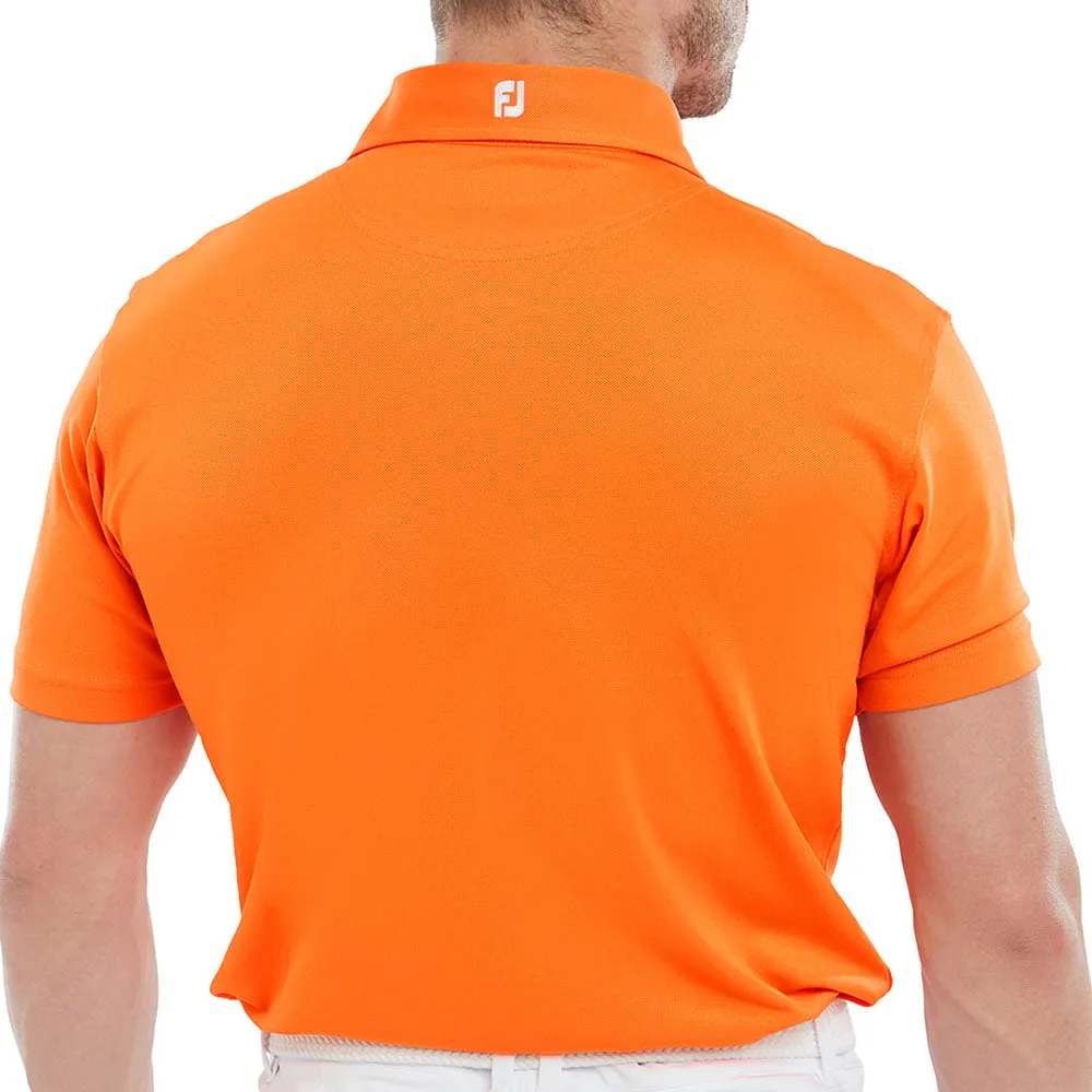 Footjoy Stretch Pique Solid Polo Shirt - Orange Not for the Ordinary Built to Perform