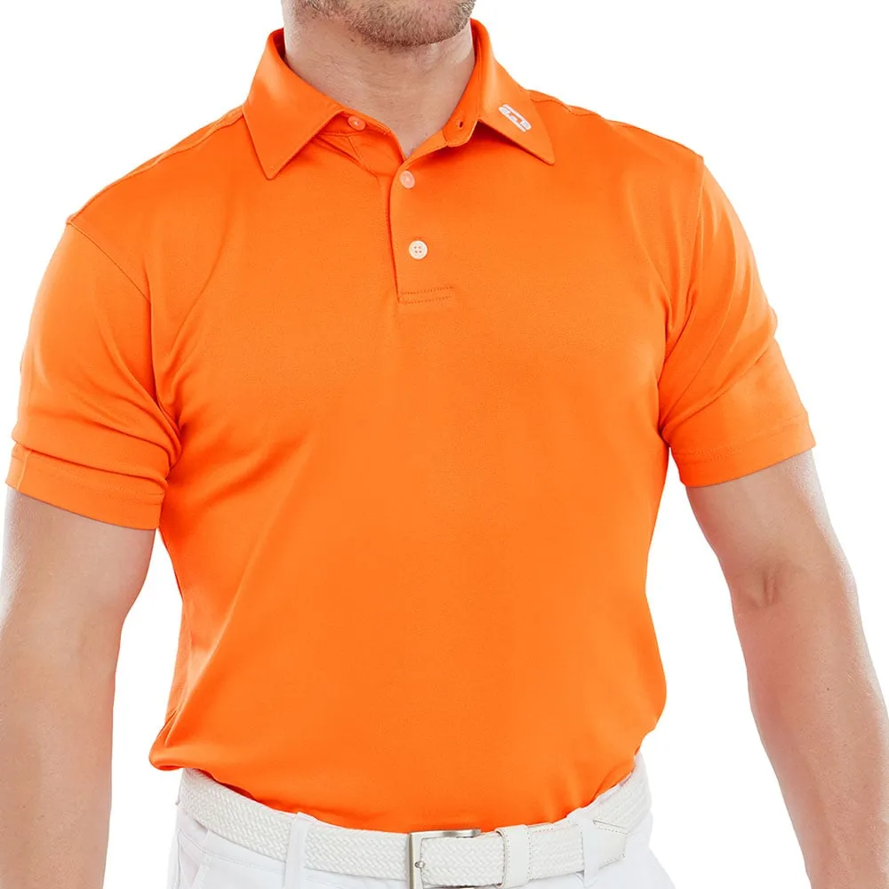 Footjoy Stretch Pique Solid Polo Shirt - Orange Empower Your Journey