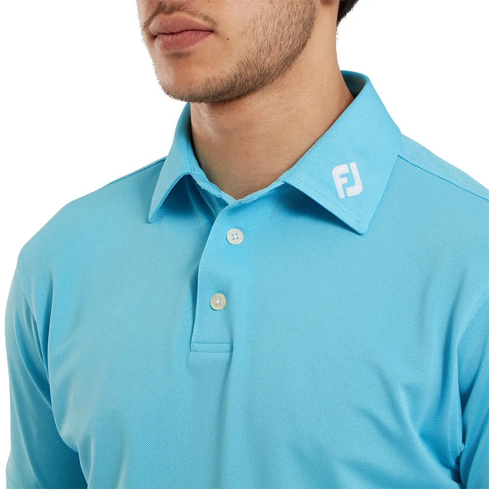 Footjoy Stretch Pique Solid Polo Shirt - Riviera Blue Command Attention New Year's Eve Sale