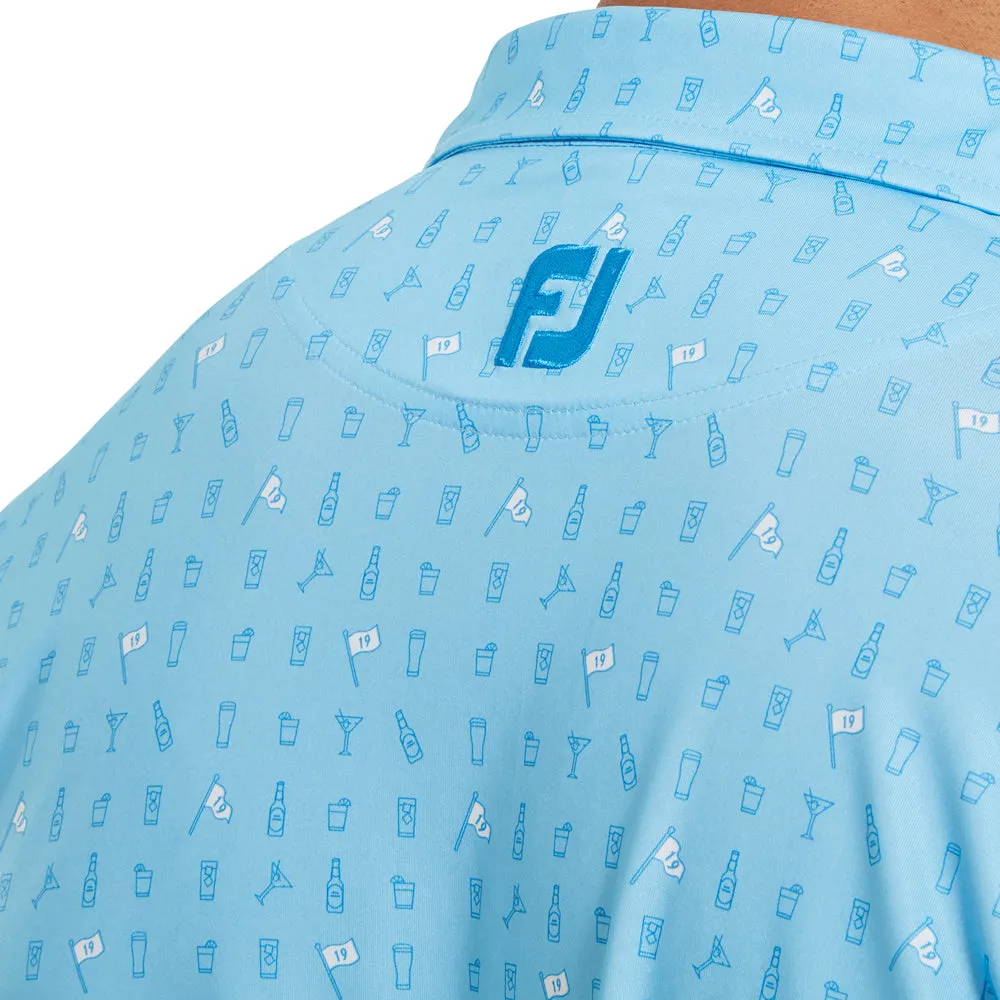 Command Attention Move Beyond Ordinary Footjoy The 19Th Hole Lisle Polo Shirt - Blue Sky