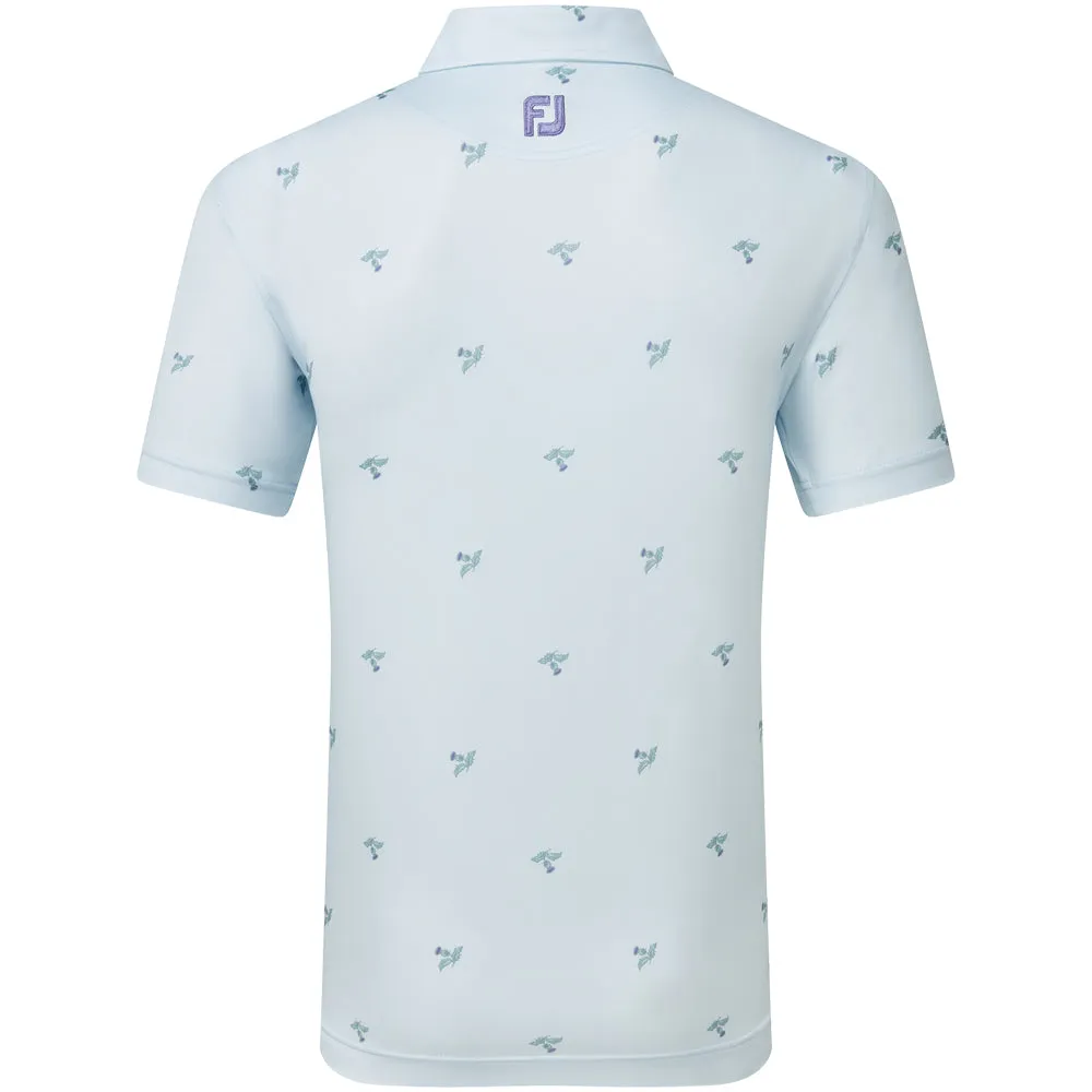 Footjoy Thistle Print Lisle Polo Shirt - Mist Stay in Motion