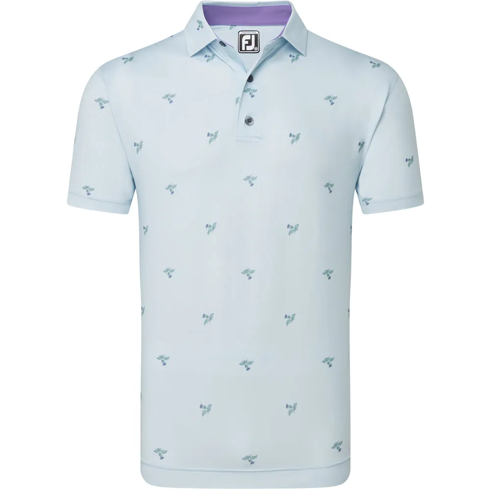 Move Beyond Ordinary Footjoy Thistle Print Lisle Polo Shirt - Mist