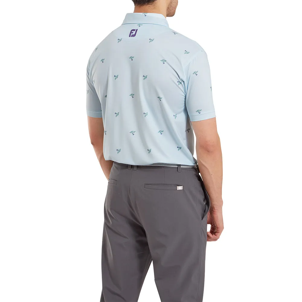 Footjoy Thistle Print Lisle Polo Shirt - Mist Black Friday Sale Dress from the Feet Up