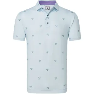 Move Beyond Ordinary Footjoy Thistle Print Lisle Polo Shirt - Mist