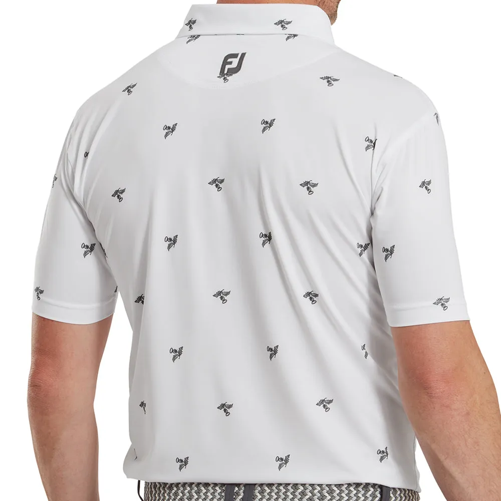 Great Value Footwear for the Fearless Footjoy Thistle Print Lisle Polo Shirt - White