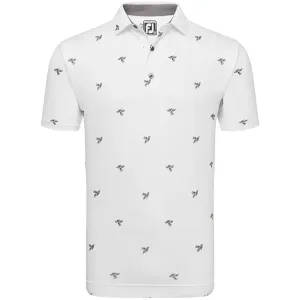 Made to Turn Heads Easter Sale Footjoy Thistle Print Lisle Polo Shirt - White