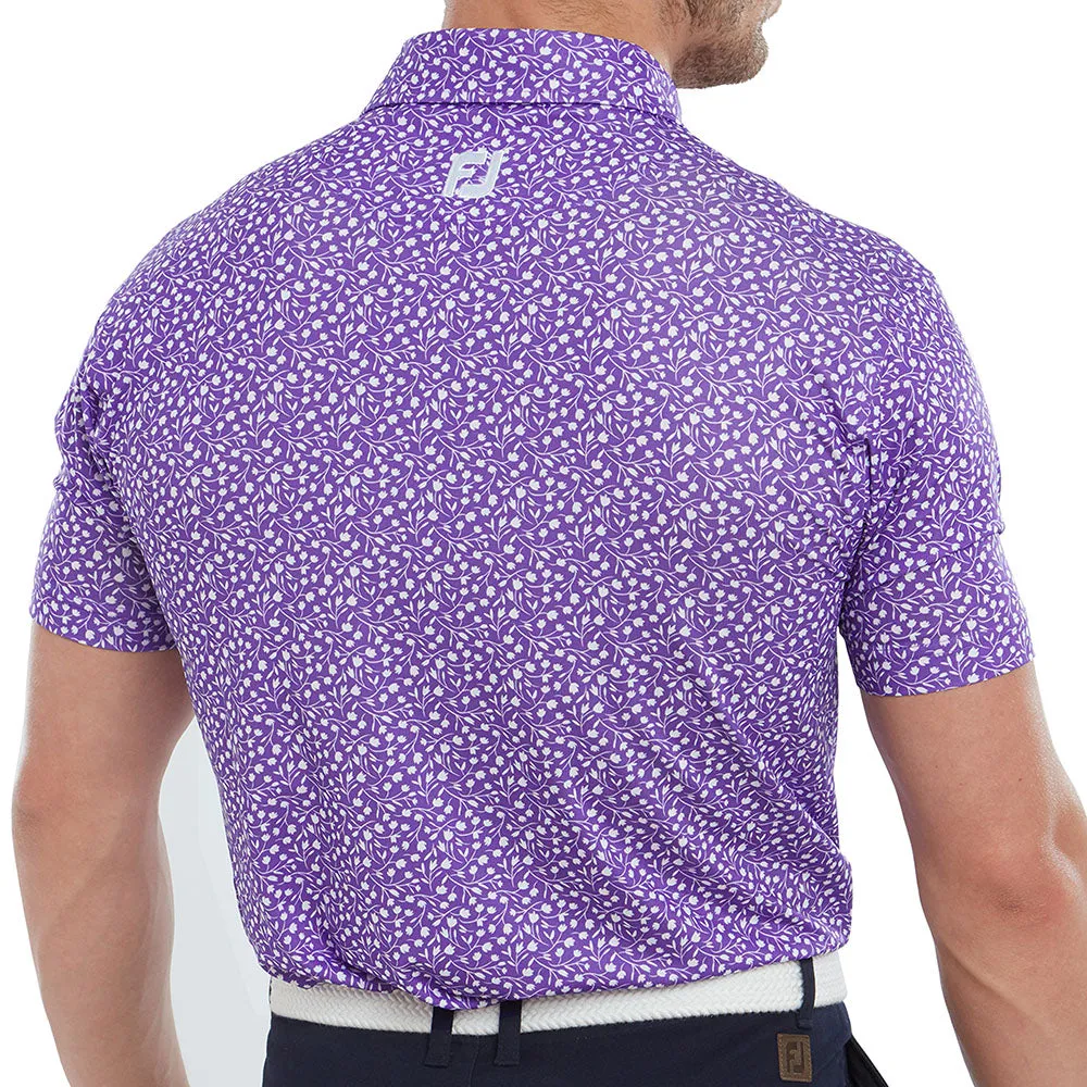 Great Value Make a Statement Footjoy Tossed Tulips Polo Shirt - Violet/White