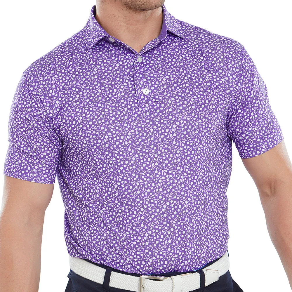 Labor Day Sale Hit Your Next Level Footjoy Tossed Tulips Polo Shirt - Violet/White