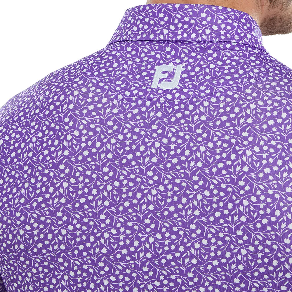 Footjoy Tossed Tulips Polo Shirt - Violet/White Own Every Step