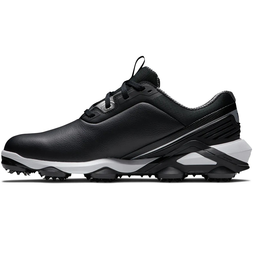 Footjoy Tour Alpha Spiked Waterproof Shoes - Black/White/Silver Stay in Motion
