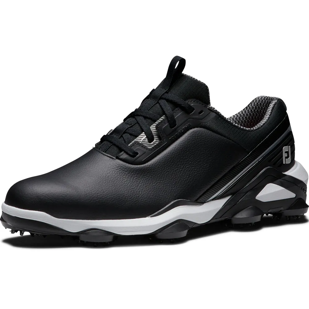 Footjoy Tour Alpha Spiked Waterproof Shoes - Black/White/Silver Christmas Day Sale Made to Turn Heads
