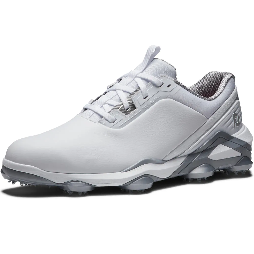 Footjoy Tour Alpha Spiked Waterproof Shoes - White/White/Silver Never Just Walk