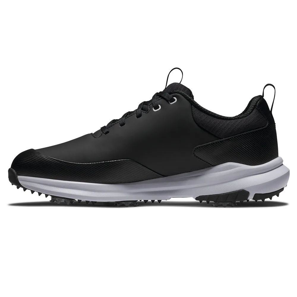 Footjoy Tour Rival Spiked Shoes - Black/White Push Beyond Limits Move Beyond Ordinary