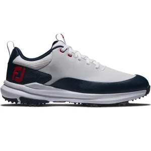Footjoy Tour Rival Spiked Shoes - White/Navy/Red Fearlessly You