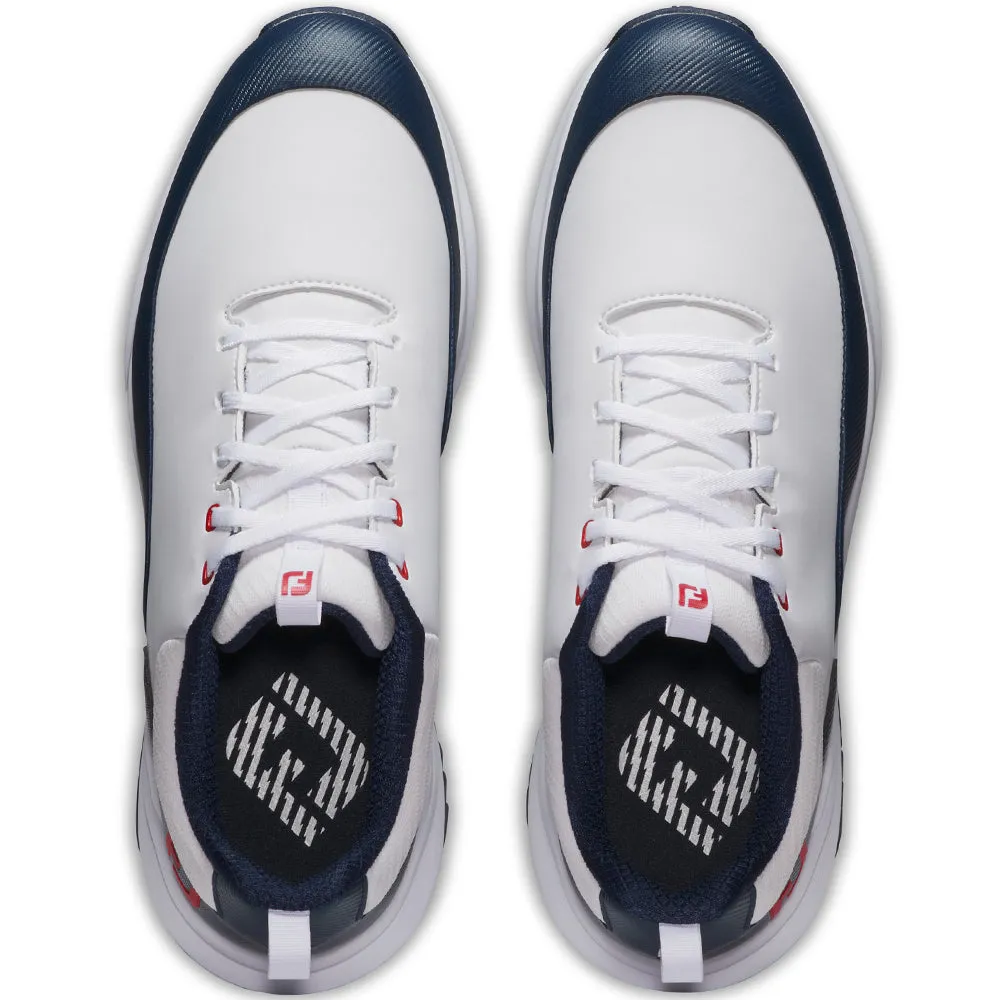 Footjoy Tour Rival Spiked Shoes - White/Navy/Red Labor Day Sale Made to Turn Heads