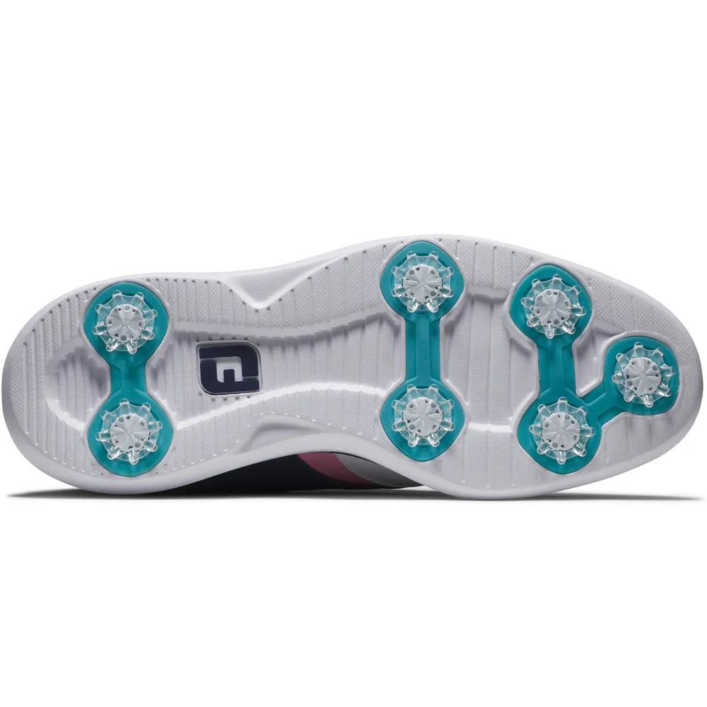 Footjoy Traditions Spiked Shoes - White/Navy/Pink Chase What Moves You