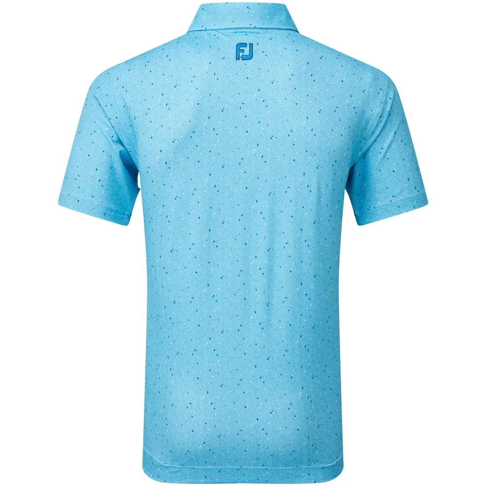 Command Attention Footjoy Tweed Texture Pique Polo Shirt - Blue Sky