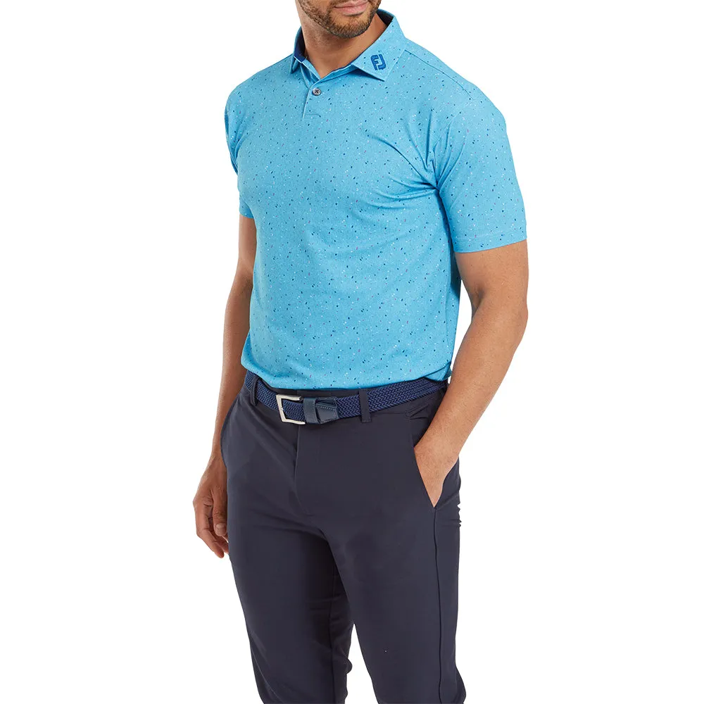 Footjoy Tweed Texture Pique Polo Shirt - Blue Sky Back To School Sale