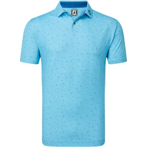 Footjoy Tweed Texture Pique Polo Shirt - Blue Sky Mother's Day Sale Independence Day Sale