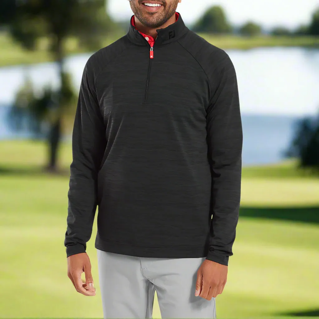 Footjoy Wave Jacquard Chill-Out Pullover - Black Built to Perform