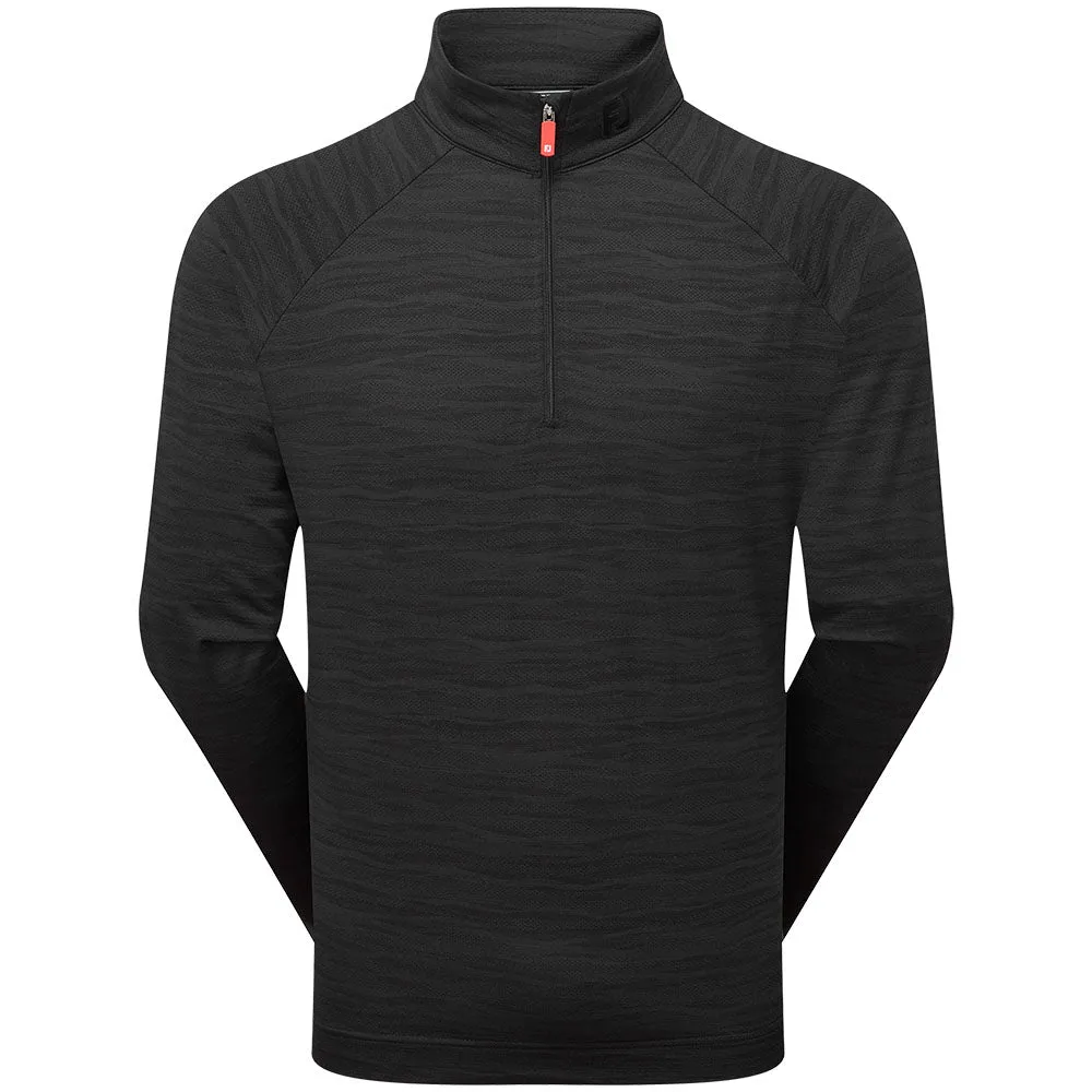 Step Out Boldly Footjoy Wave Jacquard Chill-Out Pullover - Black