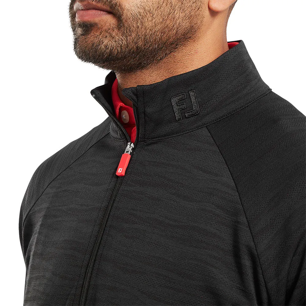 Footjoy Wave Jacquard Chill-Out Pullover - Black Step Out Boldly Black Friday Offer