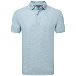 Loud Looks, Smooth Moves Mother's Day Sale Footjoy Wiggle Print Lisle Polo Shirt - Blue Jay/White/Pistachio/Orange