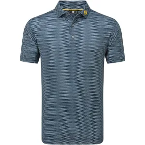 Black Friday Exclusive Footjoy Wiggle Print Lisle Polo Shirt - Navy/Grey/White
