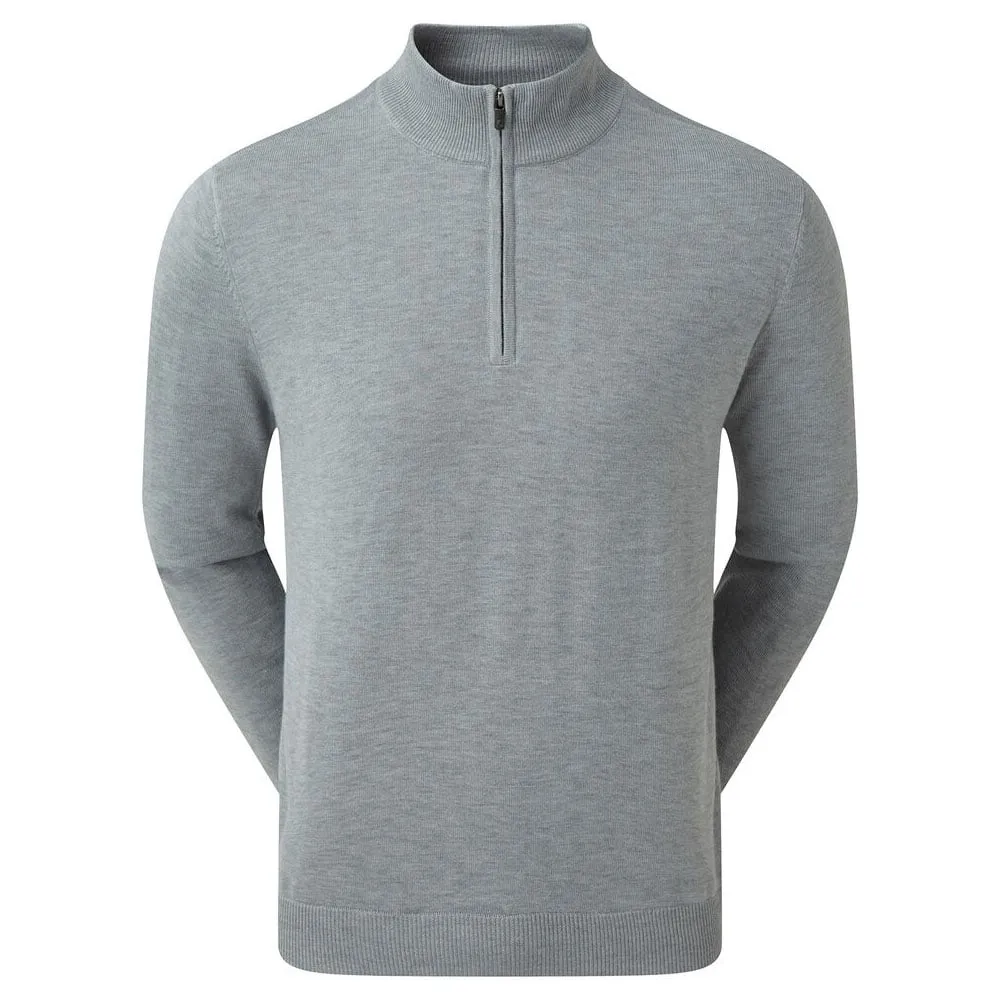 Exclusive Deal Command Attention Footjoy Wool Blend 1/2 Zip Lined Pullover - Heather Grey