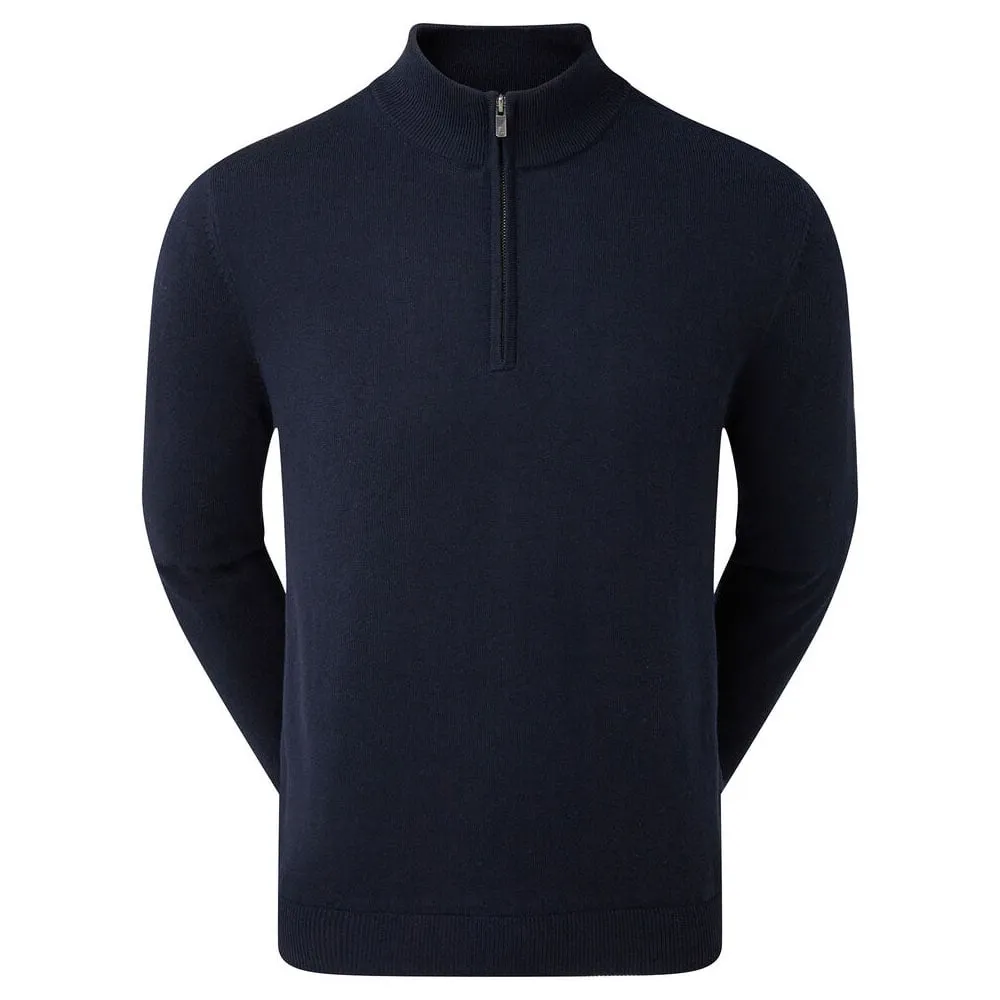 Footjoy Wool Blend 1/2 Zip Lined Pullover - Navy Black Friday Exclusive