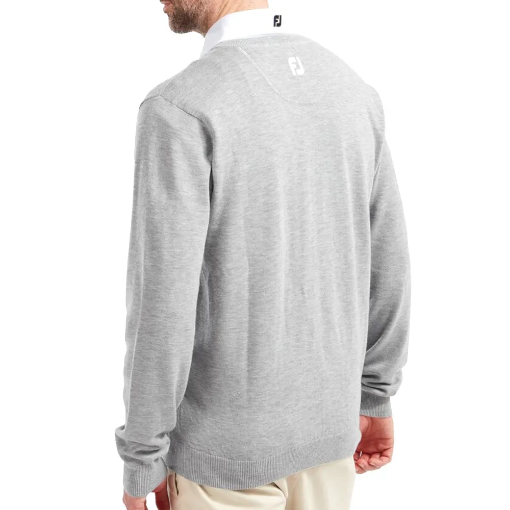 Footjoy Wool Blend V-Neck Pullover - Heather Grey Christmas Day Sale