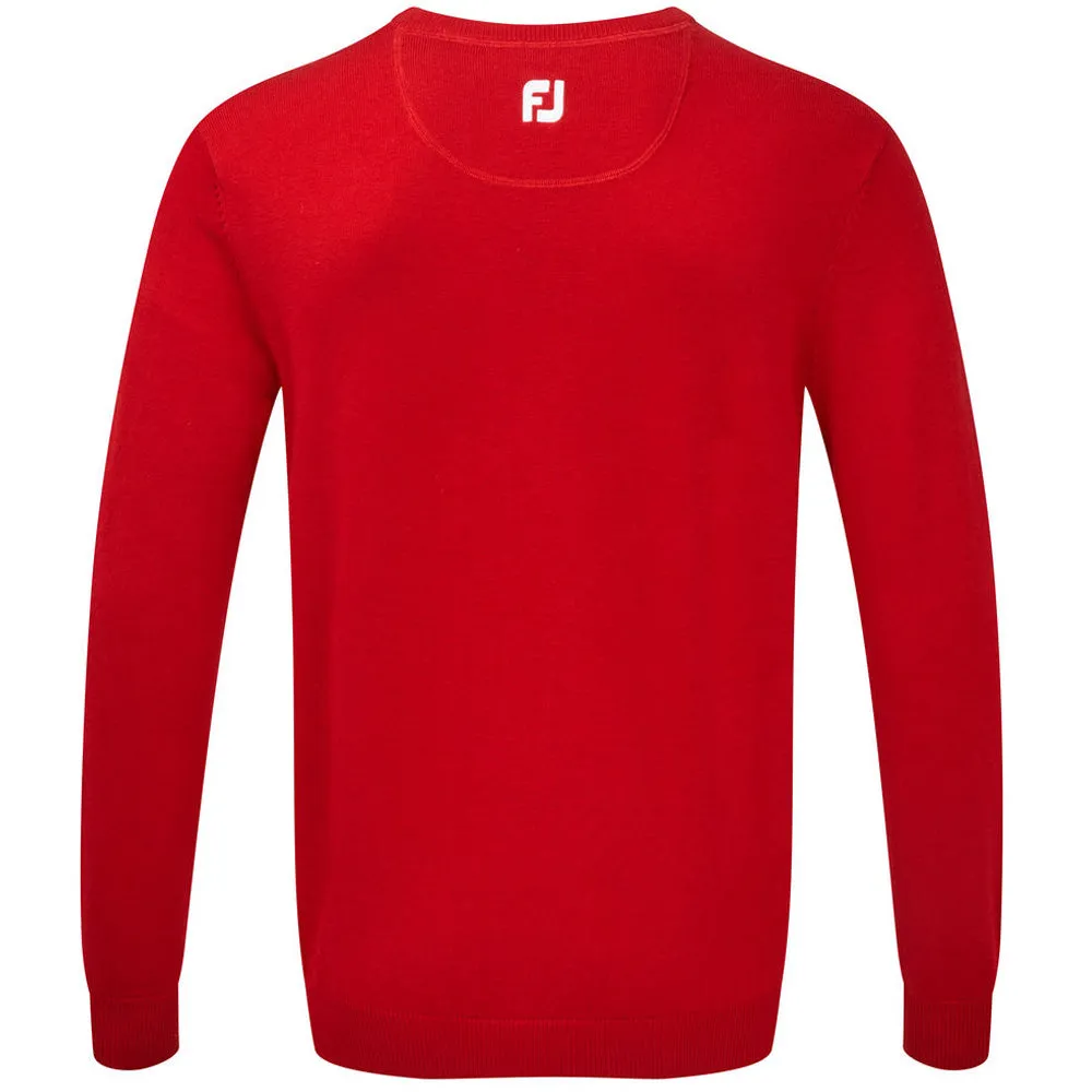 Footjoy Wool Blend V-Neck Pullover - Red Winter Sale Mother's Day Sale