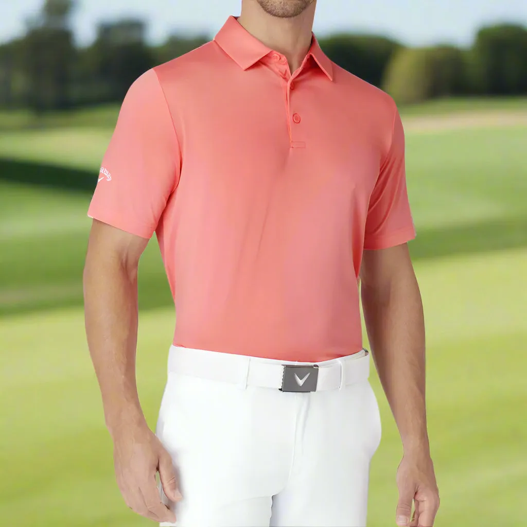 New Year's Eve Sale Callaway Swingtech Solid Polo Shirt - Strawberry Pink