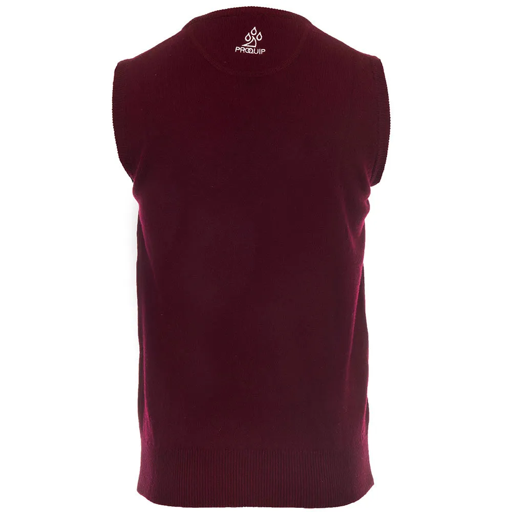 Fuel Your Fire Budget Friendly Proquip Lambswool Water Repellent Golf Slipover - Bordeaux