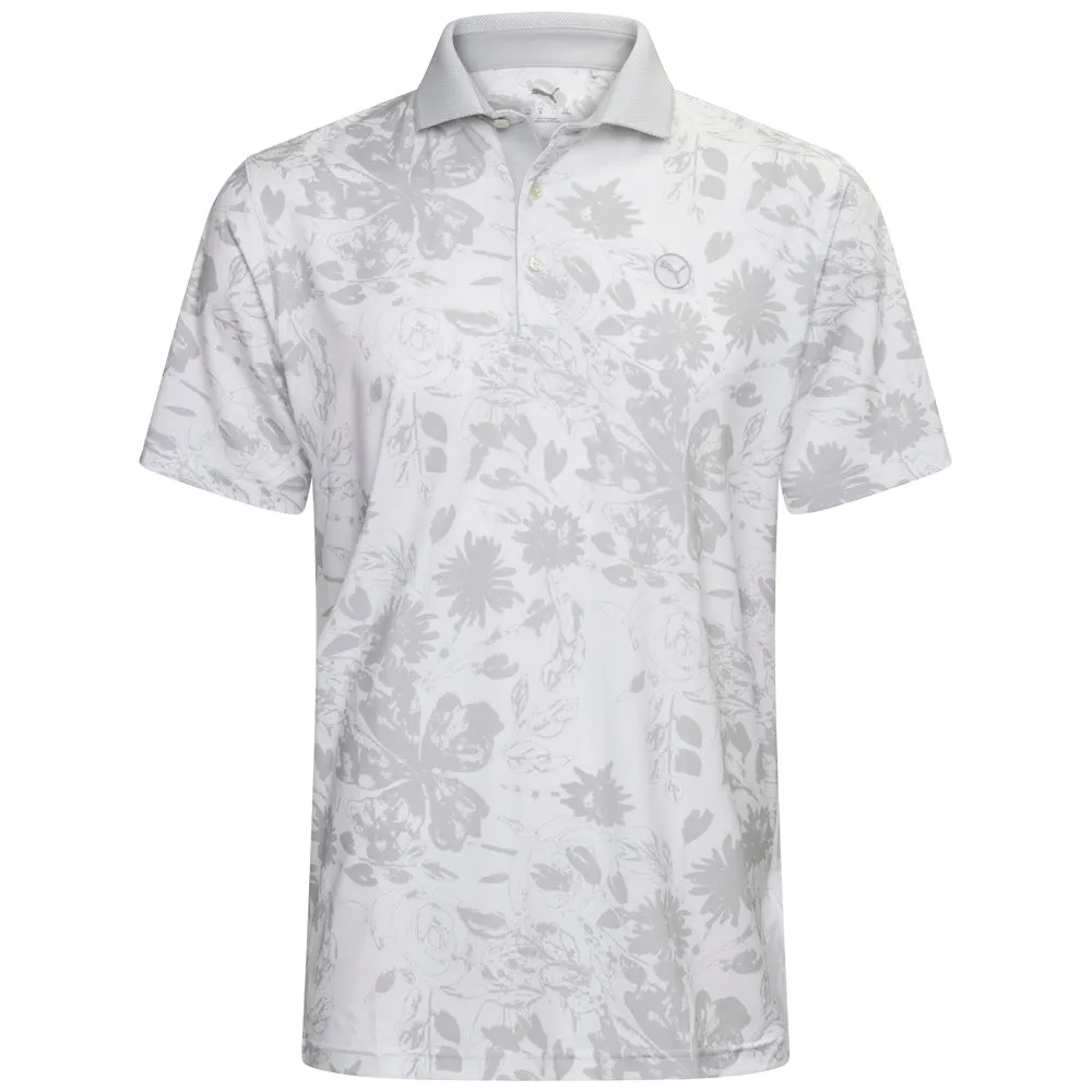 Walk with Power Puma Mattr Rose Polo Shirt - White Glow/Ash Gray