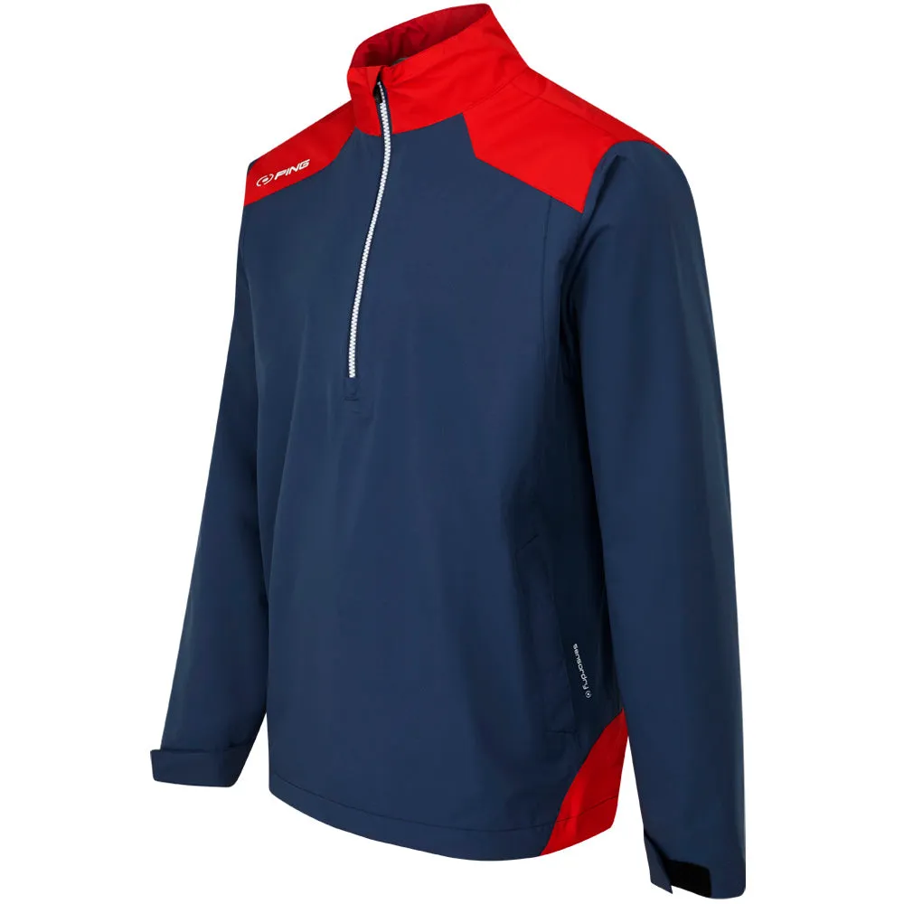 Ping Aquadrive Waterproof 1/2 Zip Jacket - Oxford Blue/Classic Red The Fast Lane Choice