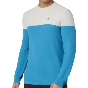 Built for the Bold Labor Day Sale Original Penguin Colour Block Sweater - Pearl Blue