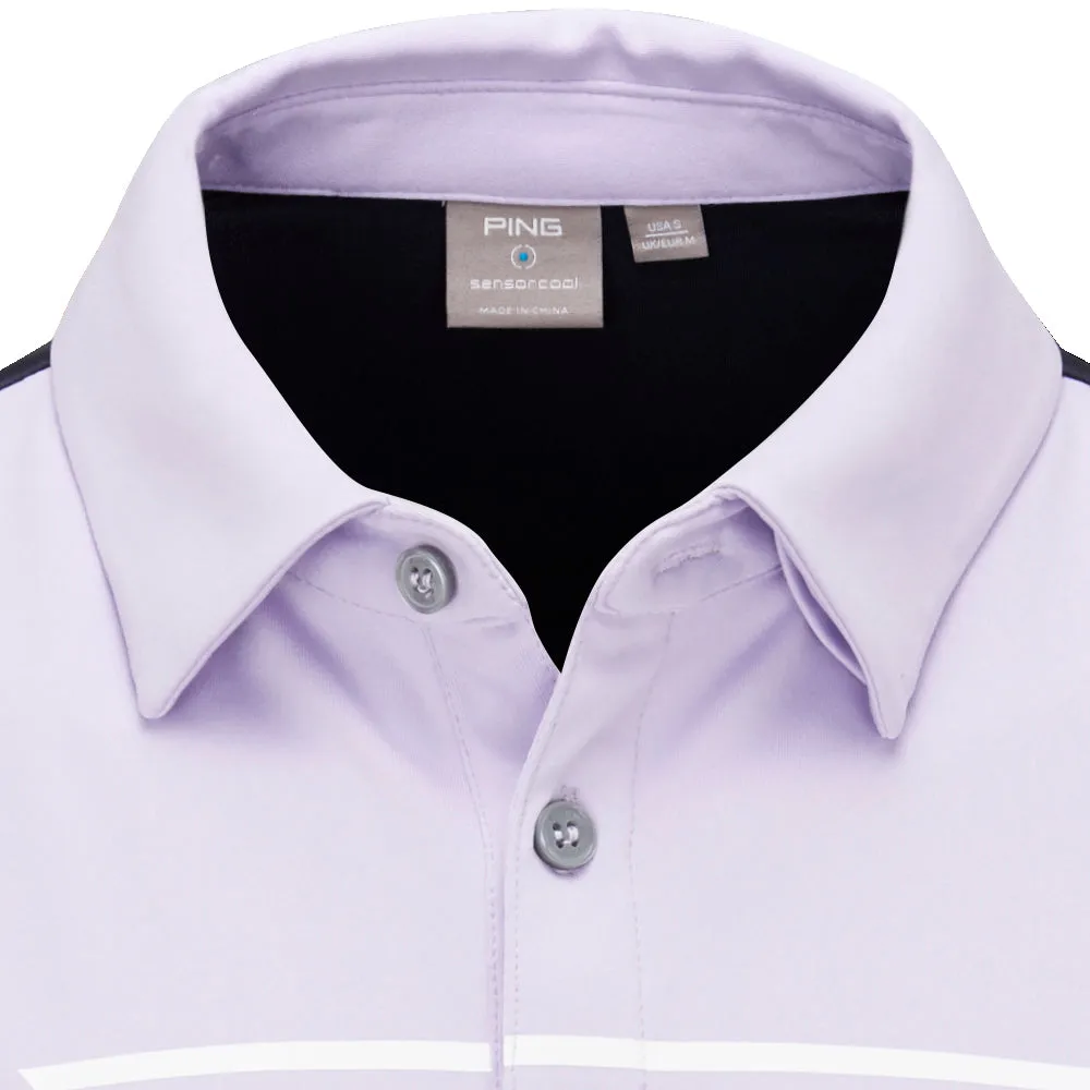 Gear Up and Go Keep Going Strong Ping Morten Sensorcool Polo Shirt - Cool Lilac/Navy