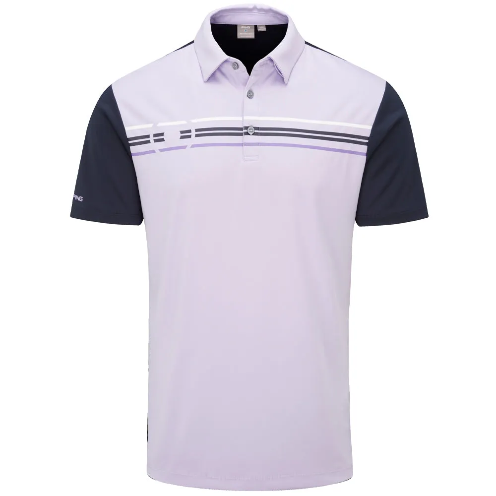 Define Your Own Way Own Every Step Ping Morten Sensorcool Polo Shirt - Cool Lilac/Navy