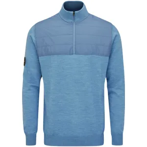 Flash Sale Never Just Walk Ping Randle 1/4 Zip Midlayer - Stone Blue Marl