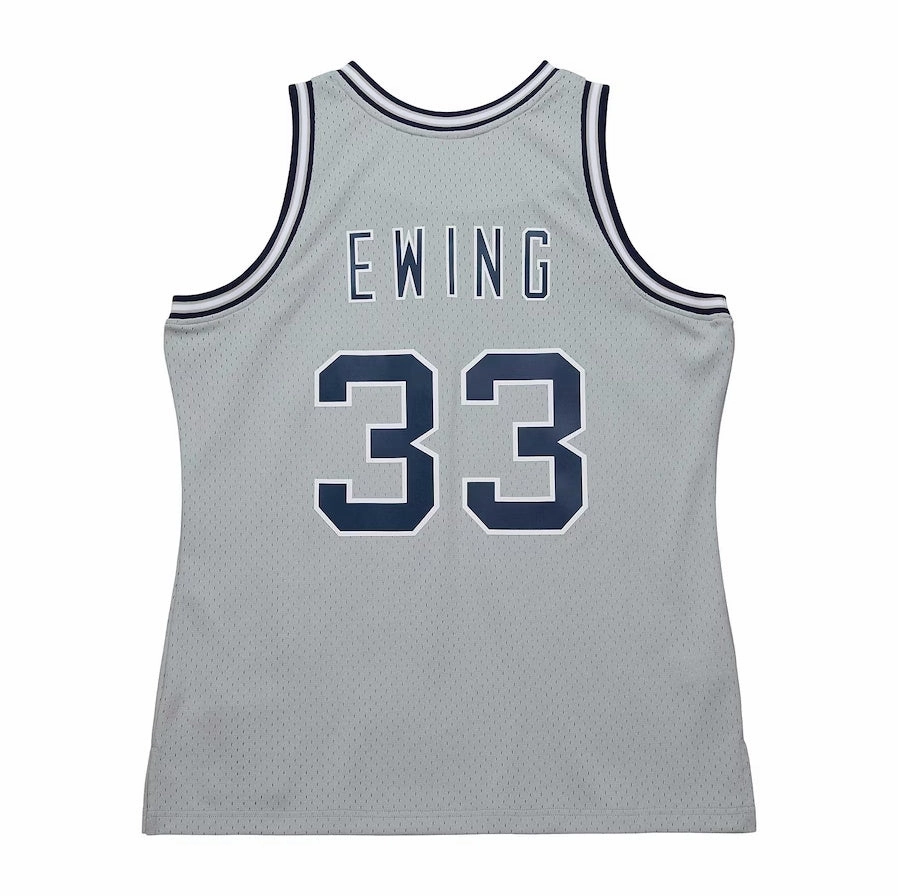 G.Hoyas #33 Patrick Ewing Mitchell & Ness 1983-84 Swingman Player Jersey - Gray Stitched American College Jerseys