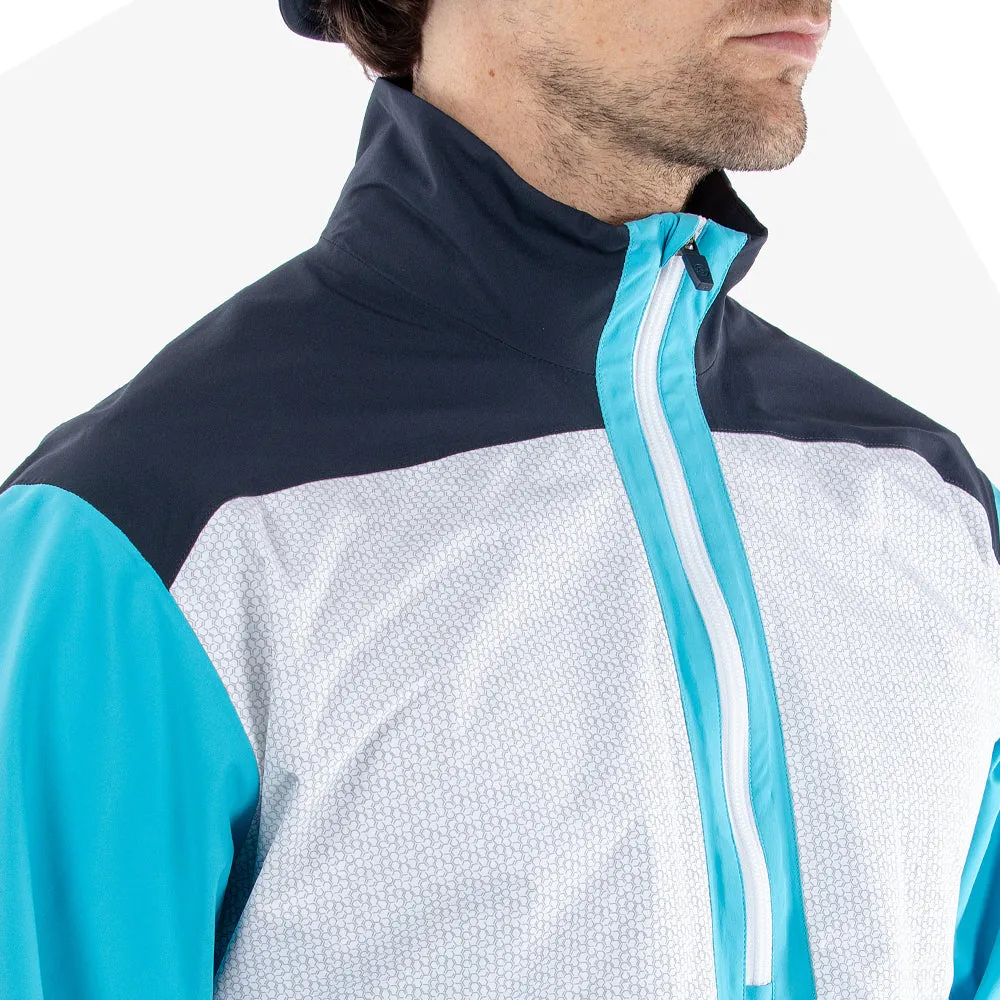 Christmas Day Sale Unleash Your Power Galvin Green Ashford 1/2 Zip Gore-Tex Waterproof Jacket - Aqua/Navy/White