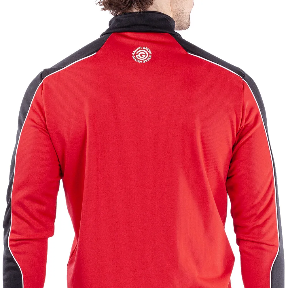 Galvin Green Dave 1/4 Zip Pullover - Red/Black Autumn Sale