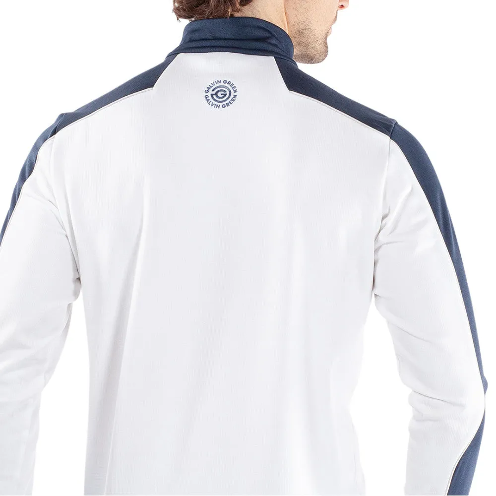 Galvin Green Dave 1/4 Zip Pullover - White/Navy Own Every Step Rise Every Time