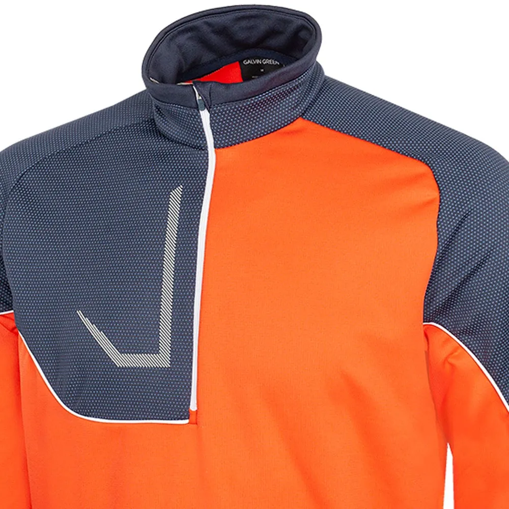 Dare to Lead Limited Time Offer Galvin Green Daxton 1/2 Zip Insula Pullover - Orange/Navy/White
