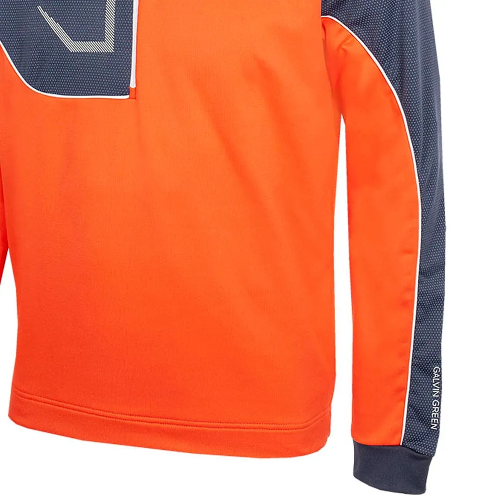 Galvin Green Daxton 1/2 Zip Insula Pullover - Orange/Navy/White Easter Sale Walk Tall