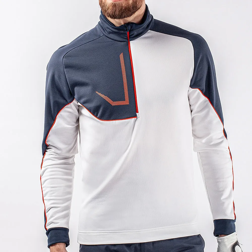 Built for the Bold Command Attention Galvin Green Daxton Insula 1/4 Zip Pullover - White/Navy/Orange