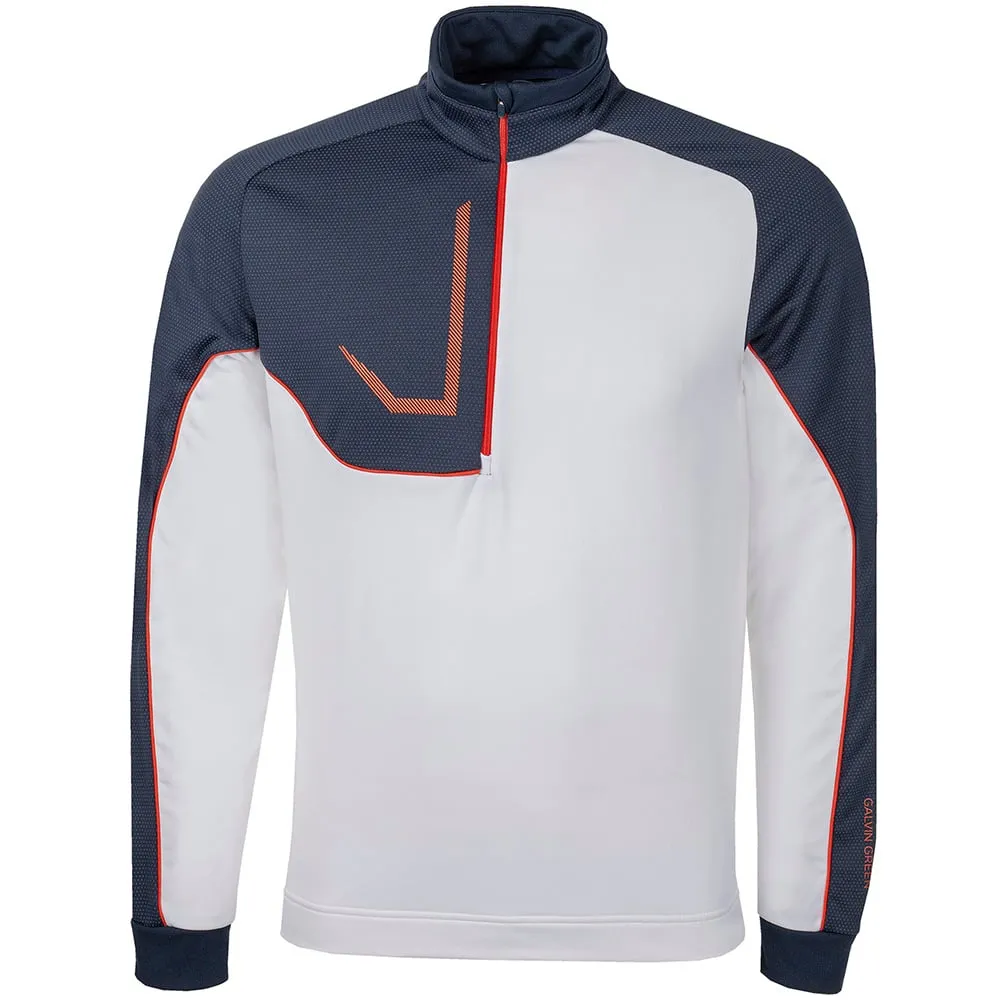 Mother's Day Sale Step Into Strength Galvin Green Daxton Insula 1/4 Zip Pullover - White/Navy/Orange