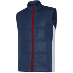 Galvin Green Lennox Windproof Water Resistant Gilet - Navy/White/Red Limited Time Offer